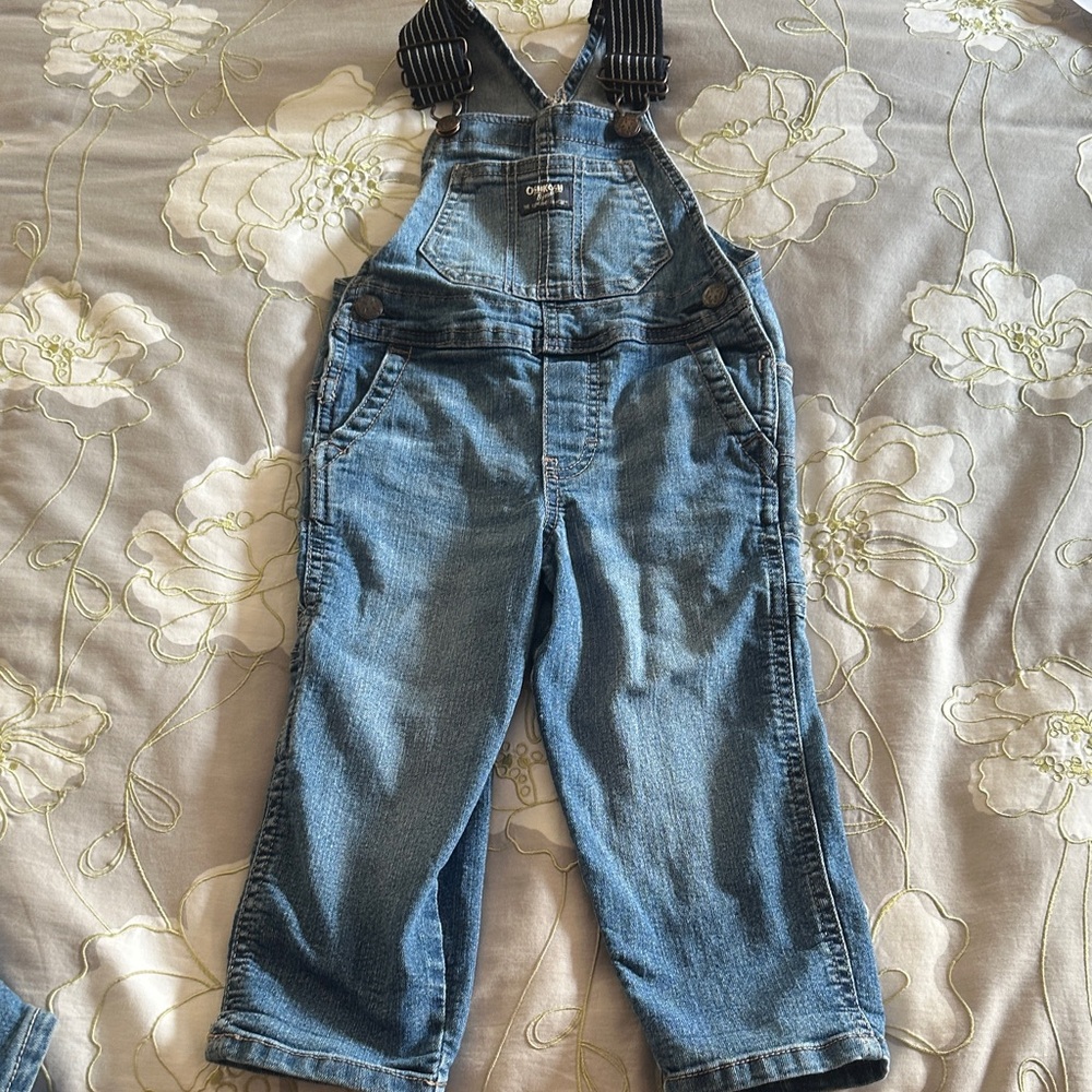 OshKosh B'gosh Denim Blue Kids Overalls- Size 2T